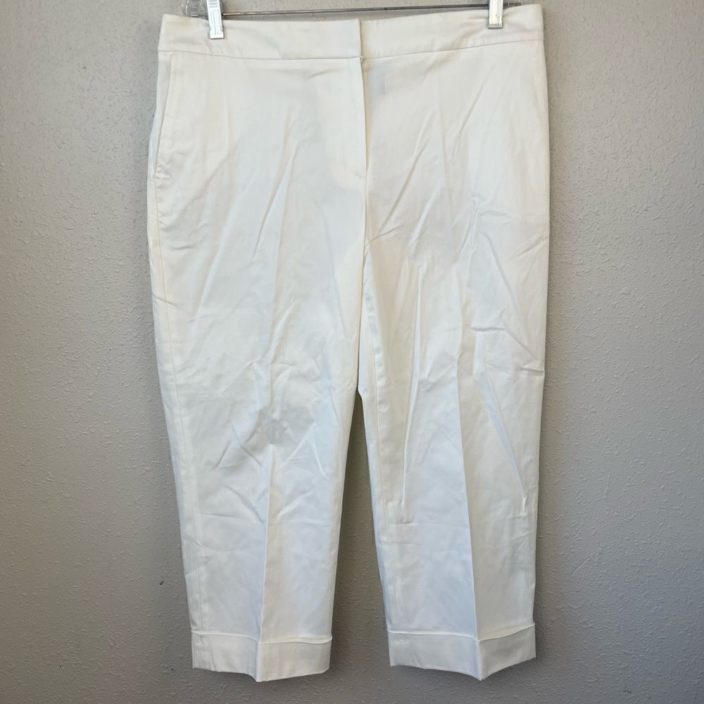 Apostrophe White Stretch Cropped Pants Size 14 EUC